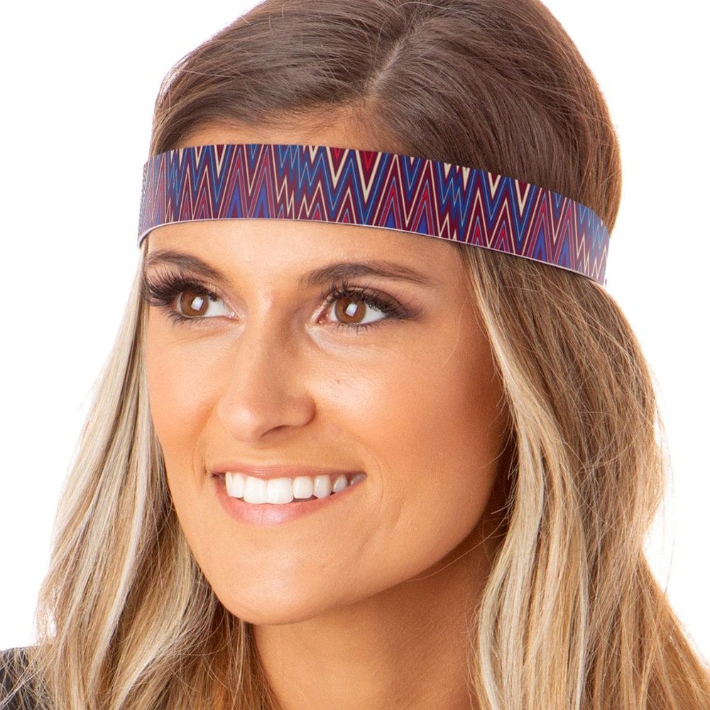 Hipsy Adjustable NO SLIP Hippie Maroon Wide Non-Slip Headband